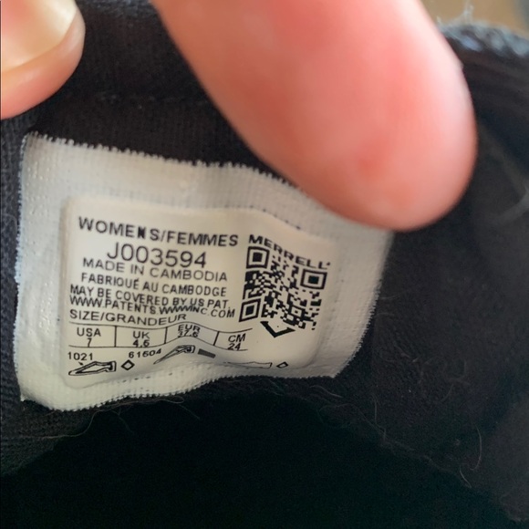 Merrell Black Hiking Boots with Blue Accents‎ Women’s Size 7 - Picture 4 of 6